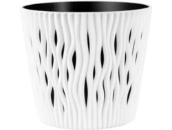 Maceta PROSPERPLAST Sandy Round (Blanco - 22.5 x 22.5 x 19.2 cm)