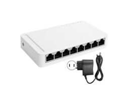 Conmutador Gigabit Ethernet De 8 Puertos Rj45 10/100/1000mbps, Adaptador Con Enchufe Estadounidense De 100-240v Para Redes.