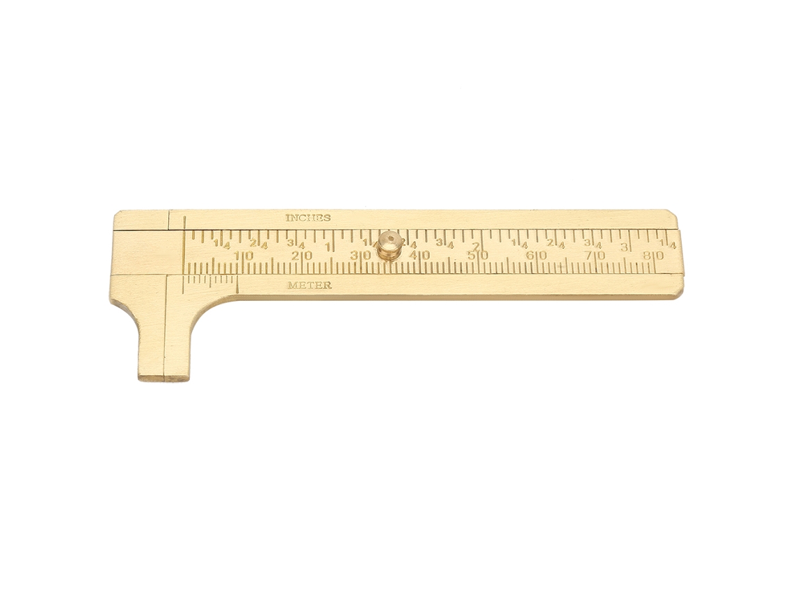Calibrador De Latón Con Dos Escalas, Medidor De Precisión Portátil De 0-80 Mm Con Tolerancia De 0,1 Mm, Herramienta De Regla.