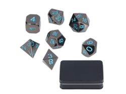 Juego De 7 Dados Poliédricos De Metal Para Juegos De Rol, Juegos De Mesa Y Enseñanza De Matemáticas.