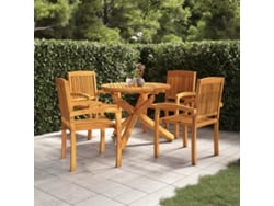 Juego de comedor de jardín de 2 piezas de madera maciza de teca Dkd Home Decor