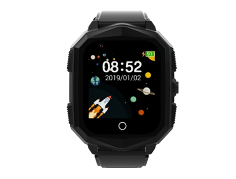 Smartwatch DF73 1.4 '' 4G Reloj de llamada para niños con posicionamiento GPS y función SOS (negro)