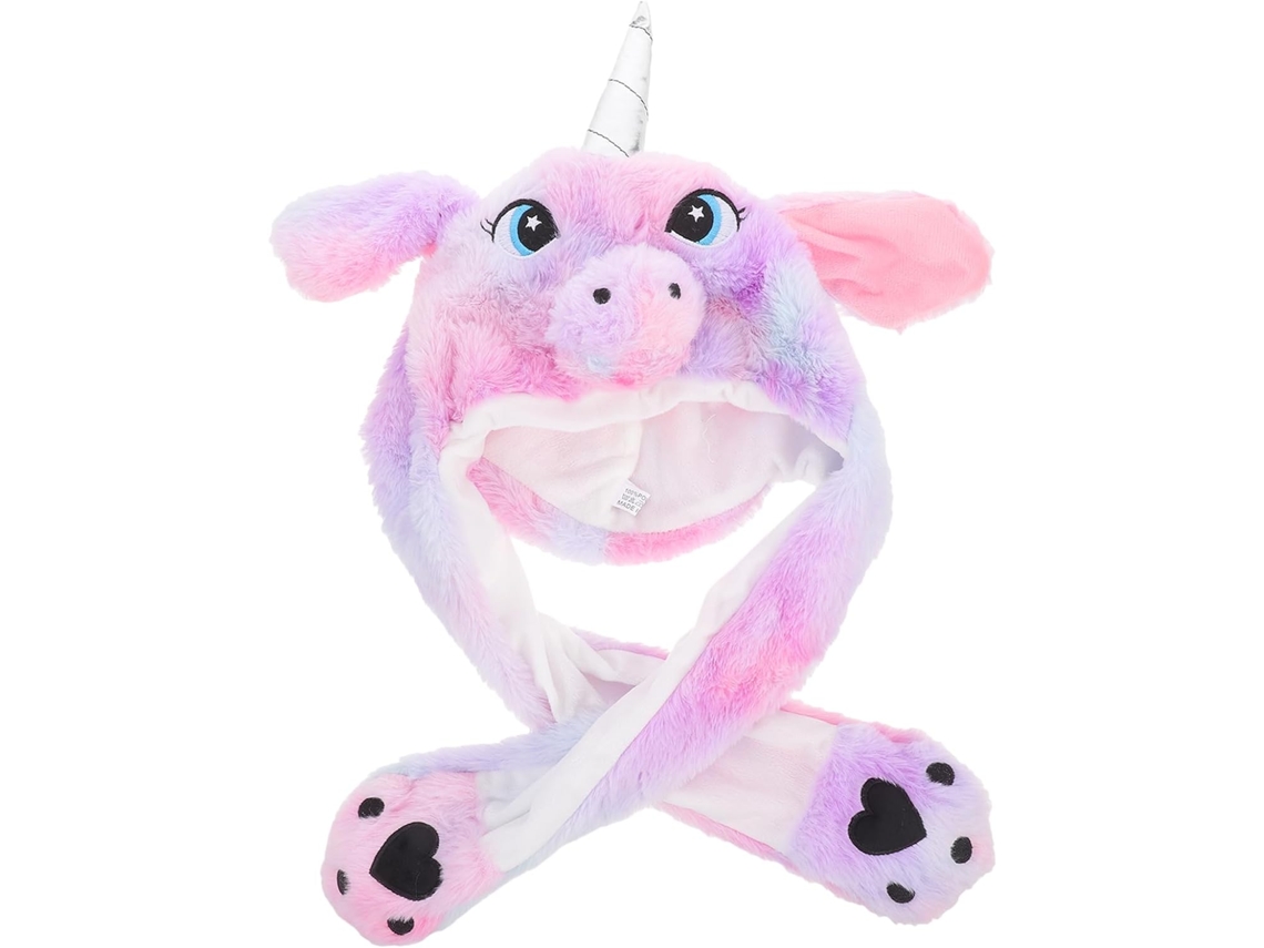 Gorro De Peluche Con Forma De Conejo Y Orejas Móviles Para Adultos Y Adolescentes, Tamaño 30x55 Cm.