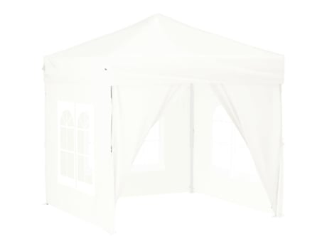 vidaXL Carpa para fiestas plegable con paredes laterales blanco 2x2 m
