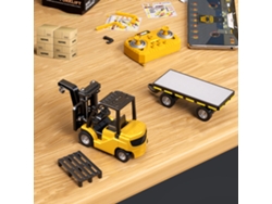 Verdehj2025 2d Rtr 1/64 2.4g Mini Aleación Metal 2 en 1 Grúa de Montacargas Remolque Aplicación Luz LED Sonido Ingeniería Mesa Colección Regalo Niños MDUG