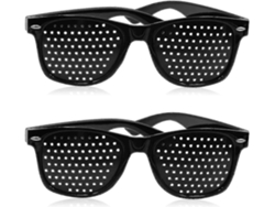 Gafas unisex negras inyectadas para mejorar y fortalecer la visión, 2 pares.