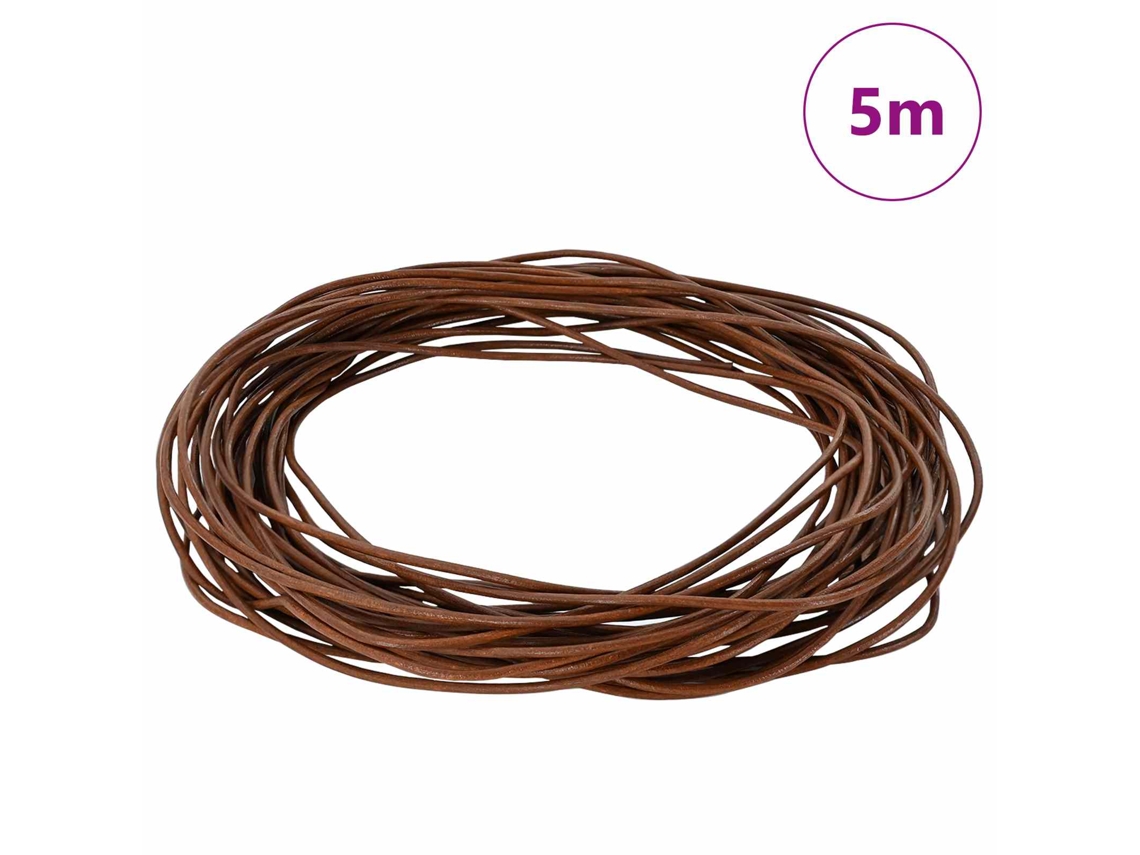 Cordón de cuero marrón claro Ø1 mm x 5 m Cuero HARLANV1