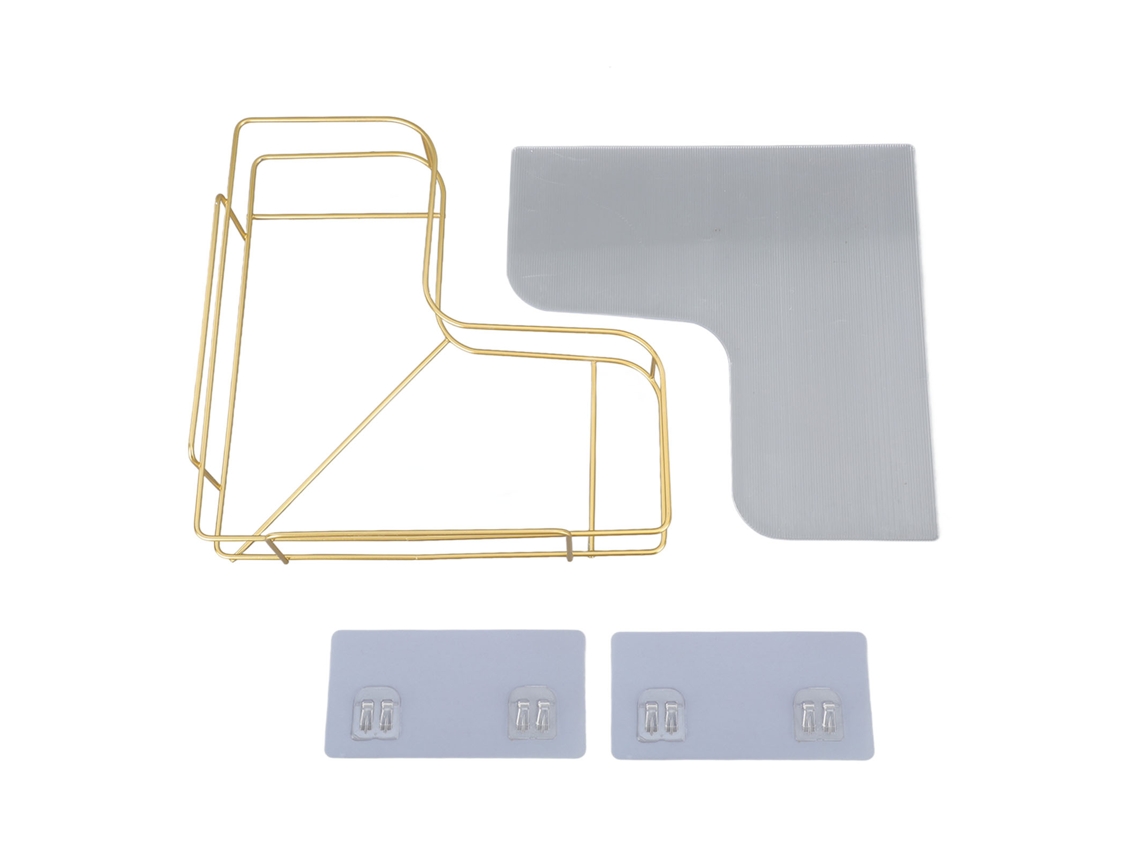 Organizador de esquina para baño, de hierro acrílico, de gran capacidad, para almacenamiento en esquina, para baño, cocina, estante de pared
