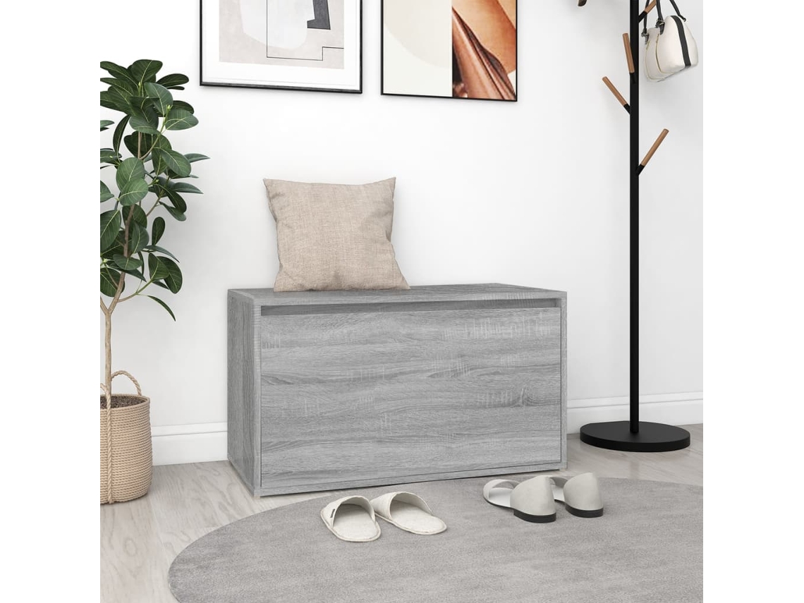 Banco Pasillo 80x40x45 Cm Derivados Madera Sonoma Gris