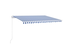 Maison Exclusive - Toldo Manual Retráctil Con Led Azul Y Blanco 400x350 Cm
