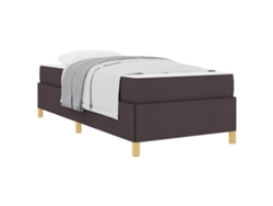 Maison Exclusive - Estructura De Cama Con Colchón Marrón Oscuro 90 X 190 Cm Tela