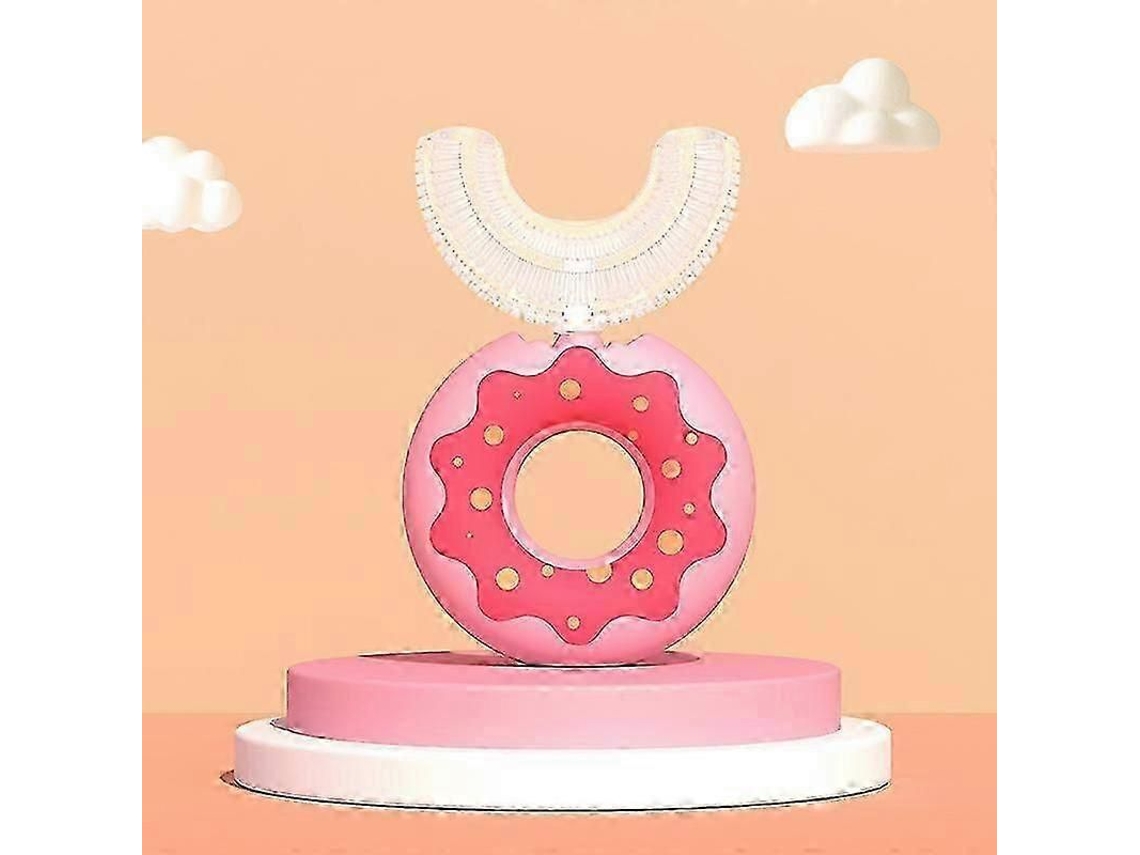 Cepillo de dientes infantil en forma de U para niños de 2 a 6 años, blanqueador con función de masaje y cabezal de silicona suave. GOKOCO