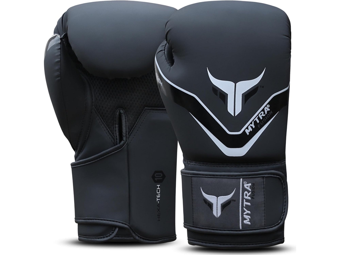 Guantes De Boxeo - Mytra Fusion Hexa Tech - Guantes De Sparring Kickboxing - Negro