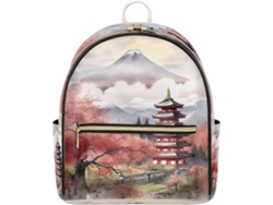 Mochila Cuero Tropicallife Para Mujeres Niñas Niños Diseño Paisaje Japonés Acuarela Ideal Escuela Viajes O
