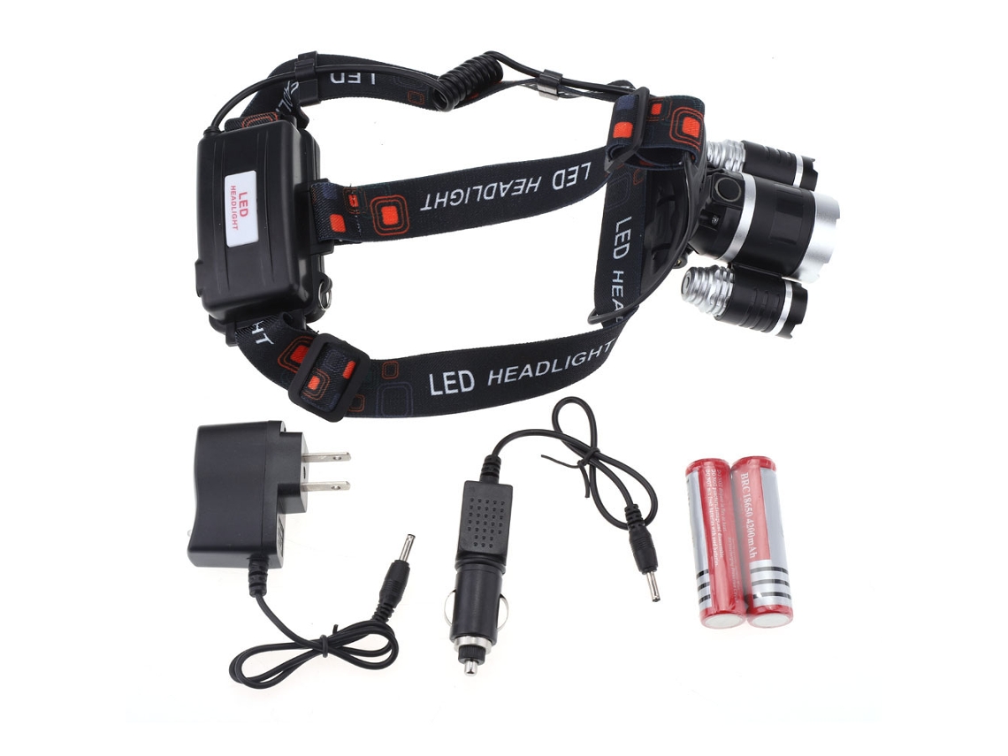 3 X Linterna Frontal Led T6 Usb Impermeable 4 Modos Luz Ultraluminosa Para Emergencias 2