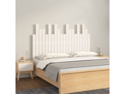 Cabecero De Cama Pared Madera Maciza Pino Blanco 127,5x3x80 Cm