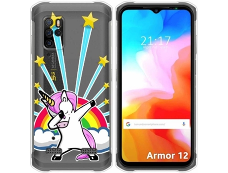Carcasa Ulefone Armor 12 5G TUMUNDOSMARTPHONE Dibujos Transparente Unicornio Multicolor