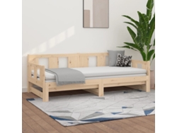 Sofá Cama Extraíble Madera Maciza De Pino 2x(80x200) Cm