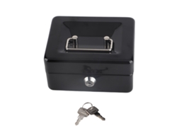 Minicaja De Seguridad Portátil De 15 Cm Con Cerradura De Seguridad Para El Hogar/oficina - Negra