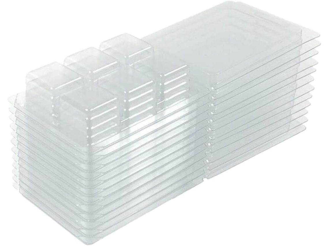 Juego De 50 Moldes Cuadrados De Plástico Transparente Para Cera, Ideales Para La Fabricación De Velas Y Jabones.