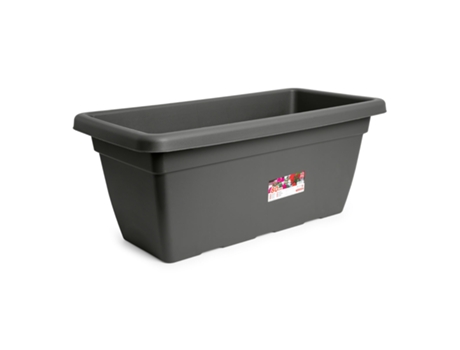 Jardinera Rectangular Reforzada de 80 cm Ancho Especial. Antracita PLASTIC FORTE