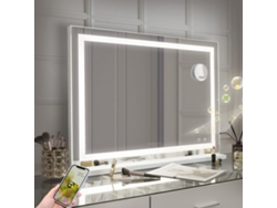 Cristal Espejo De Maquillaje De Bluetooth Hollywood Con Luces Con Carga Usb - Mesa-Pared 80 X 58 Cm FENCHILIN