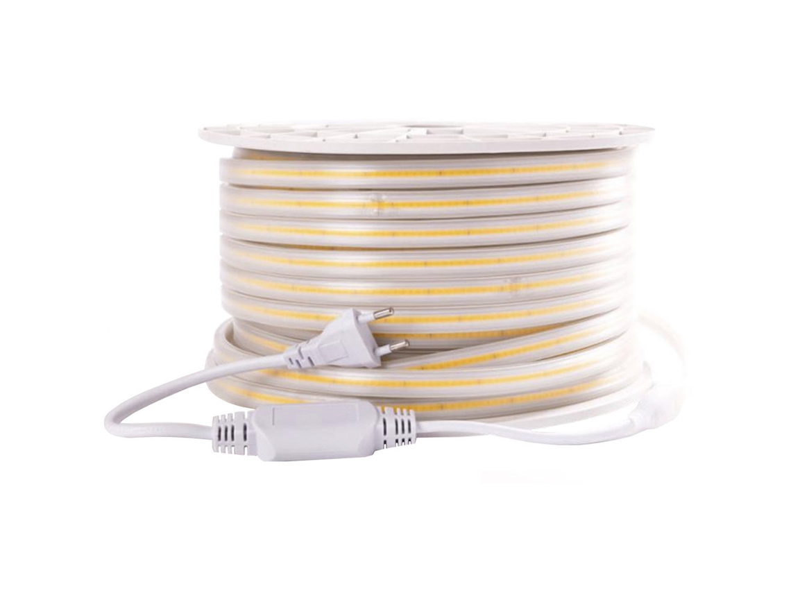 Tira Led LEDBOX 220V COB, 288Led/m, carrete 50 metros con conectores rápidos, 50cm corte, Azul