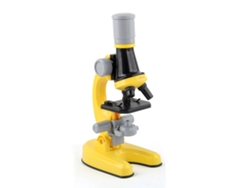 Dan26-set De Microscopio Para Niños 100x 400x 1200x Con Luz Led Ajustable Juguete Educativo Científico Amarillo