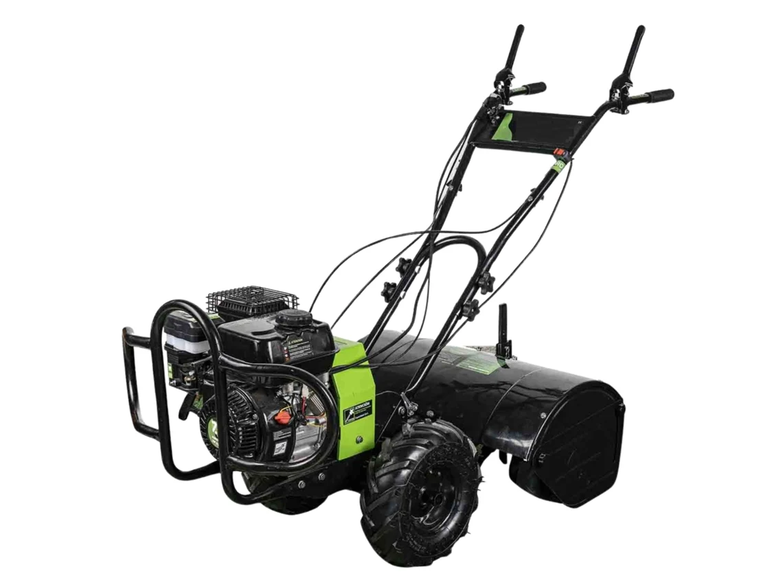 Motocultor Synergy de gasolina de 7 CV – 212 cc, ancho de trabajo de 700 mm, marcha adelante y atrás, arranque manual.