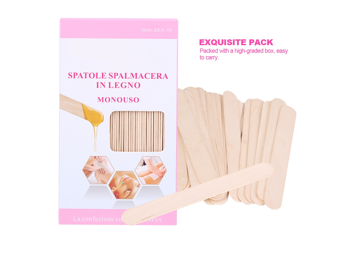 50 Paletas De Cera De Madera Desechables Para Aplicar Mascarillas Faciales Y Crema Depilatoria