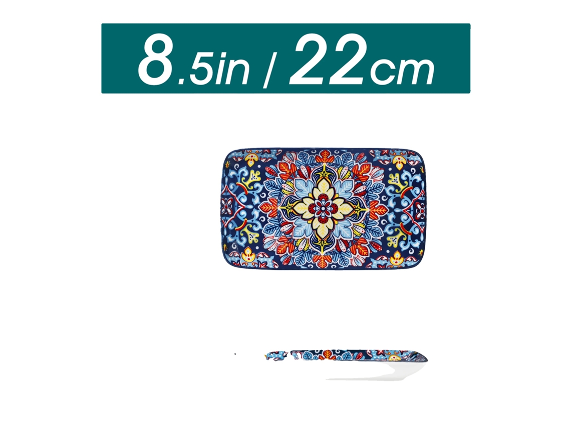 Pratos De Servir, Forma Retangular, Material Cerâmico, 8.5 Polegadas 6pcs