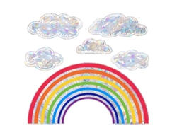Pegatinas para ventanas con nubes de arcoíris, pegatinas de prismas de acuarela para atrapasoles