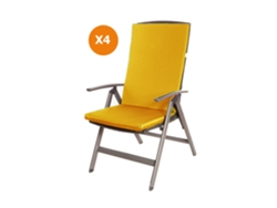Cojín para silla 4 ud Cojín 110x47x4cm naranja cojín para silla de exterior Cojín de asiento con respaldo alto SETGARDEN