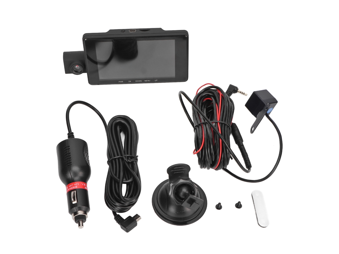 Cámara De Salpicadero Para Coche De 4 Pulgadas Hd 1080p Con Detección De Movimiento Frontal Y Trasera A6
