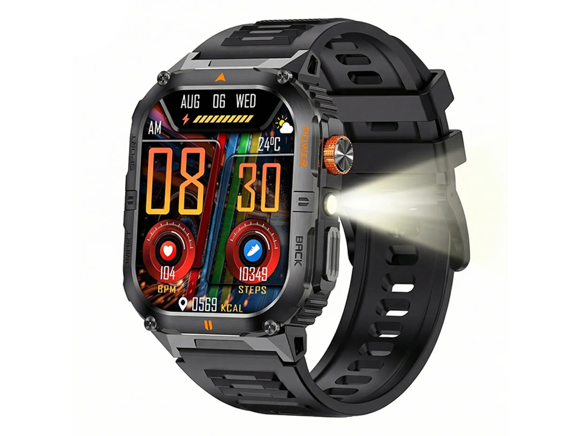 Reloj Inteligente Yk12 2.0 Ips Con Batería De Larga Duración De 1000 Mah Bluetooth Llamadas Y Monitor De Actividad Física Negro