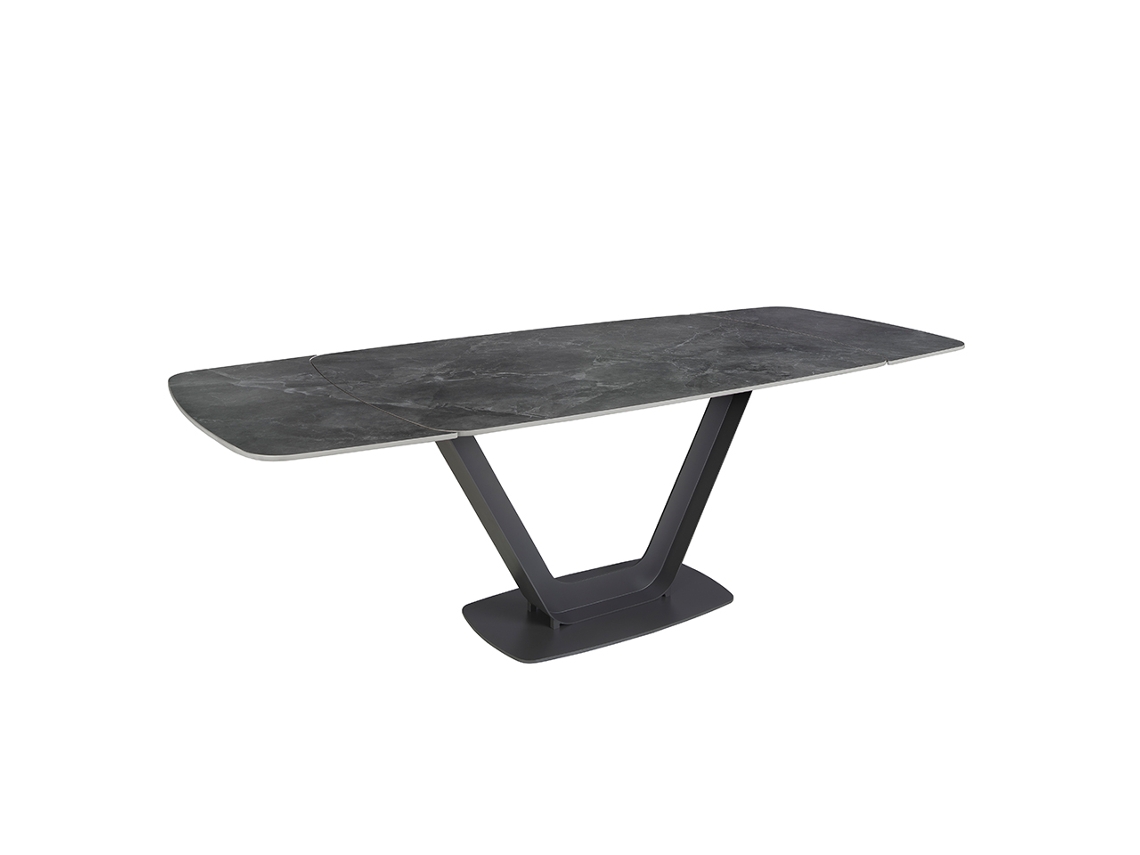 Mesa comedor extensible ovalada barril mármol porcelánico ANGEL CERDA