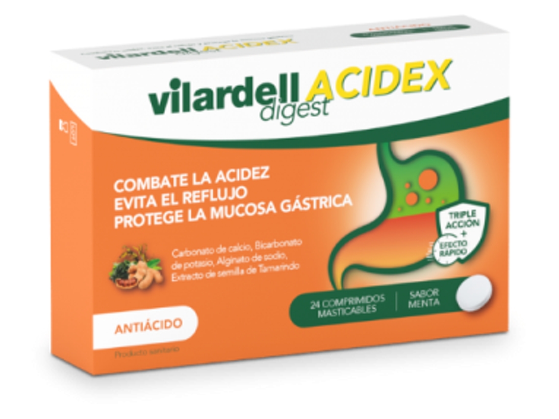 Acidex Sabor Menta 24 Comprimidos Masticables Vilardell Digest