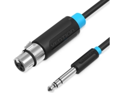 Cable de audio VENTION Jack 6.5mm Macho Stéreo para XLR hembra de 1 metro - negro