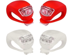 Juego de 2 pares de luces LED de silicona seguras para bicicleta, ideales para carreteras mojadas y ciclismo de montaña.