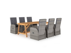 Juego de comedor de jardín de 7 piezas gris Dkd Home Decor