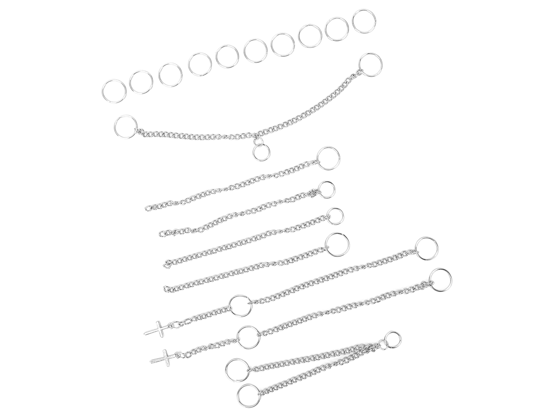 Vlrla-punk Style Cabelo Braid Rings Chains Para Diy Decoration