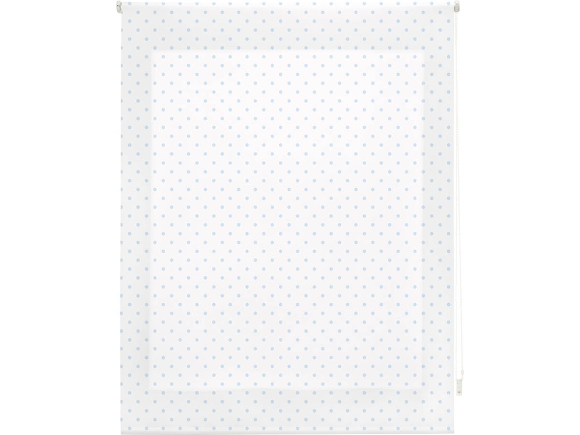 Estor Enrollable HAPPYSTOR Motas Estampado Digital Fantasia Blanco-Celeste 195x250 cm