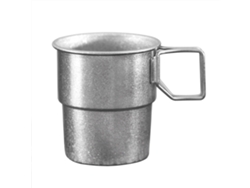 Taza De Café De Titanio Para Camping De 300 Ml Con Asa Plegable Y Diseño Apilable. Tazas Metálicas Reutilizables Para Acampar.