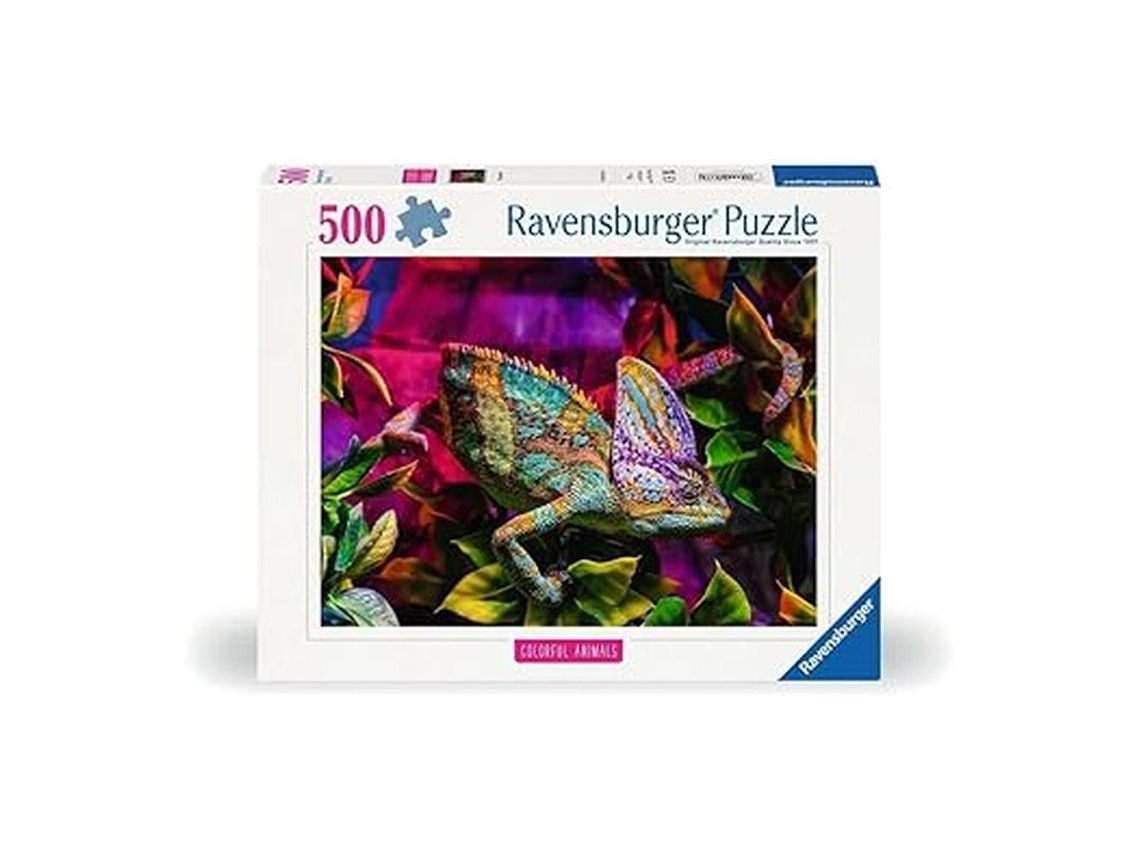 Rompecabezas Ravensburger de animales coloridos, camaleón, 500 piezas, 12001333, P25
