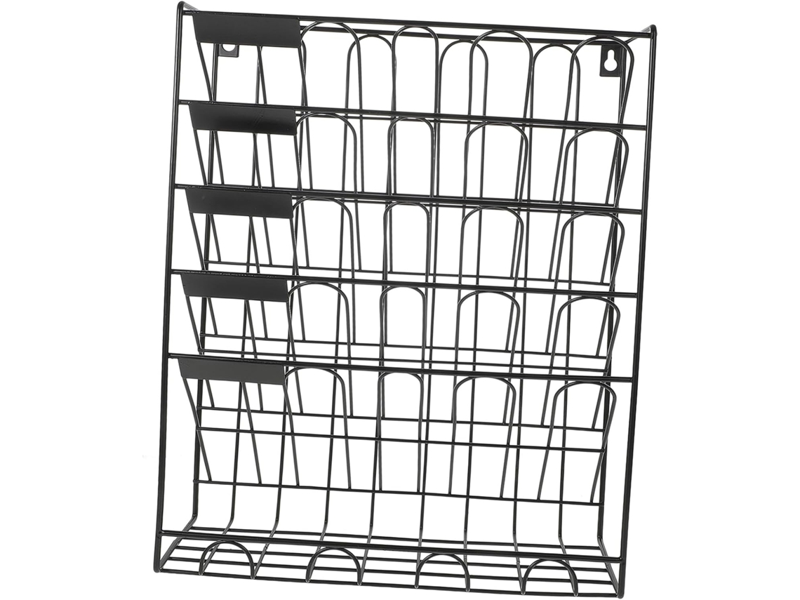 Organizador De Archivos De Metal Negro Para Montaje En Pared, Estante Colgante Multifuncional.