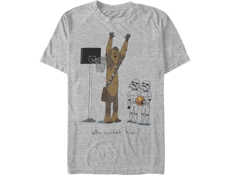 Camiseta Unisexo DEEPSTONE Who Invited Him Star Wars brezo atlético (L)