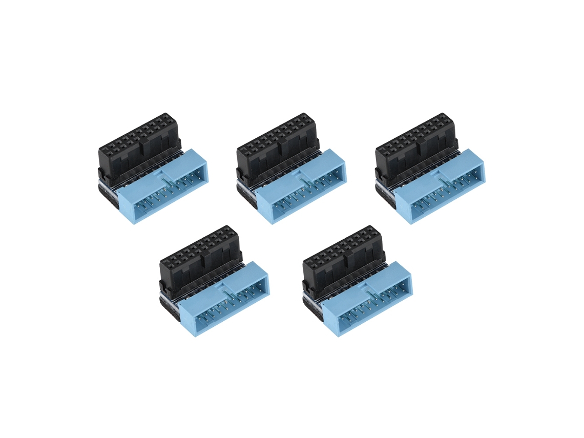 5 Conectores Internos Usb 3.0 De 19 Pines Para Placa Base Con Ángulo De 90 Grados