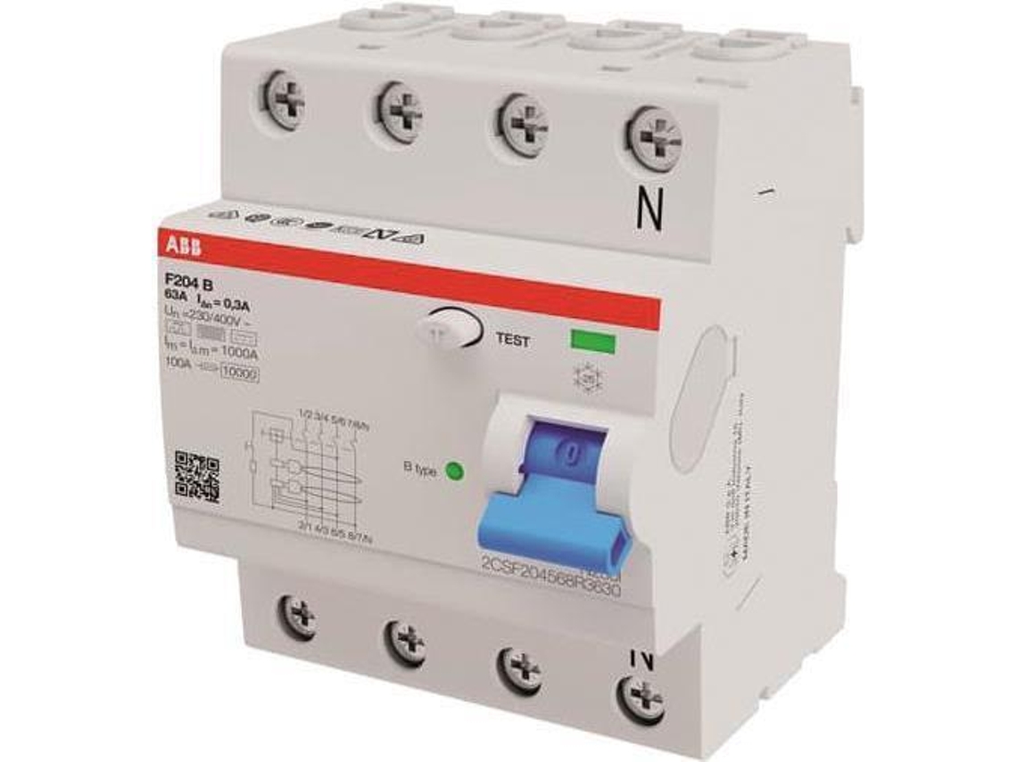 Stotz Sj Fi Schutzschalter Typb 4p 63a,300ma,3ka,4te F204b 63/0,3 4te Abb (2csf204568r3630)