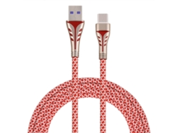 2 Piezas Cable De Carga Y Datos De 1m Usb3.1 Type-c De Aleación De Zinc Trenzado Con Nailon Rojo