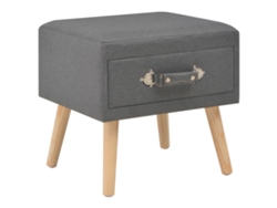Juego de 2 mesitas de noche de tela gris oscuro MAISON EXCLUSIVE (40x35x40 cm)